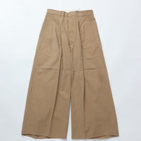 HAVERSACK / 120/2 Chambray High-Waisted Wide Pants BEIGE