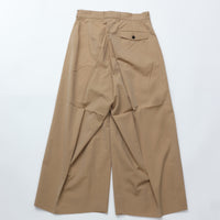 HAVERSACK / 120/2 Chambray High-Waisted Wide Pants BEIGE