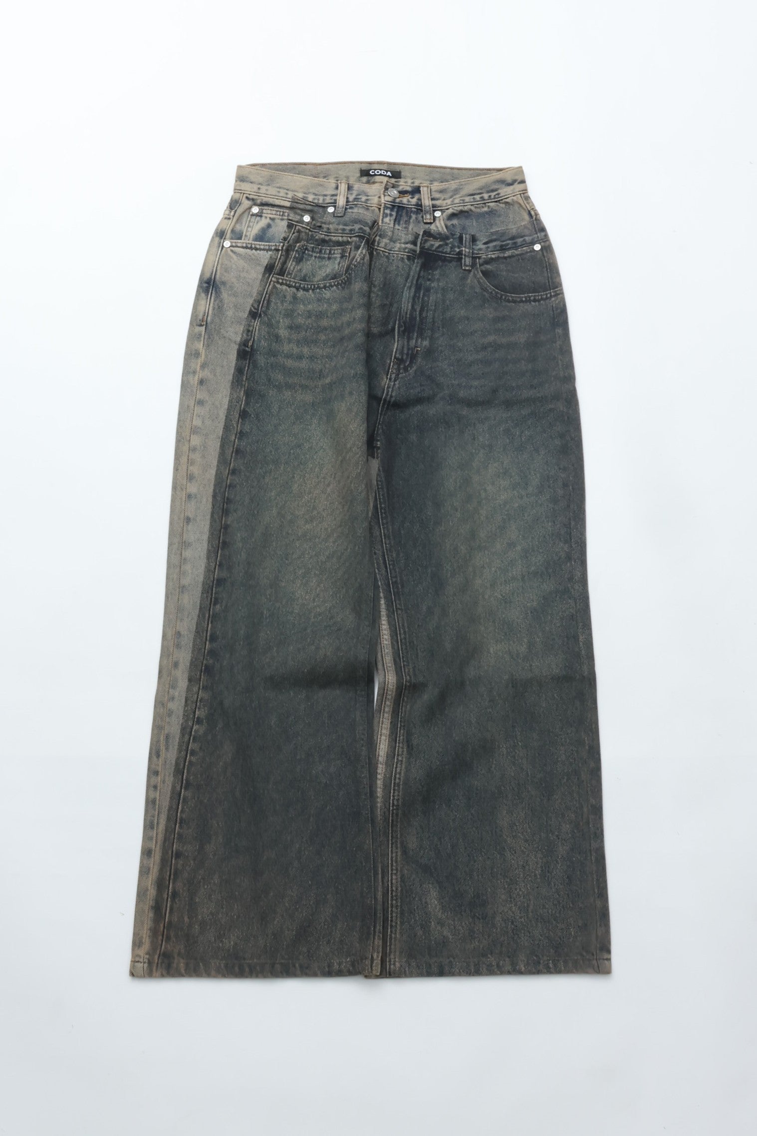 CODA デニム CODA GREY ACID WASH DUAL EXPOSURE BREAK CUT FLARED JEANS – CASDAY
