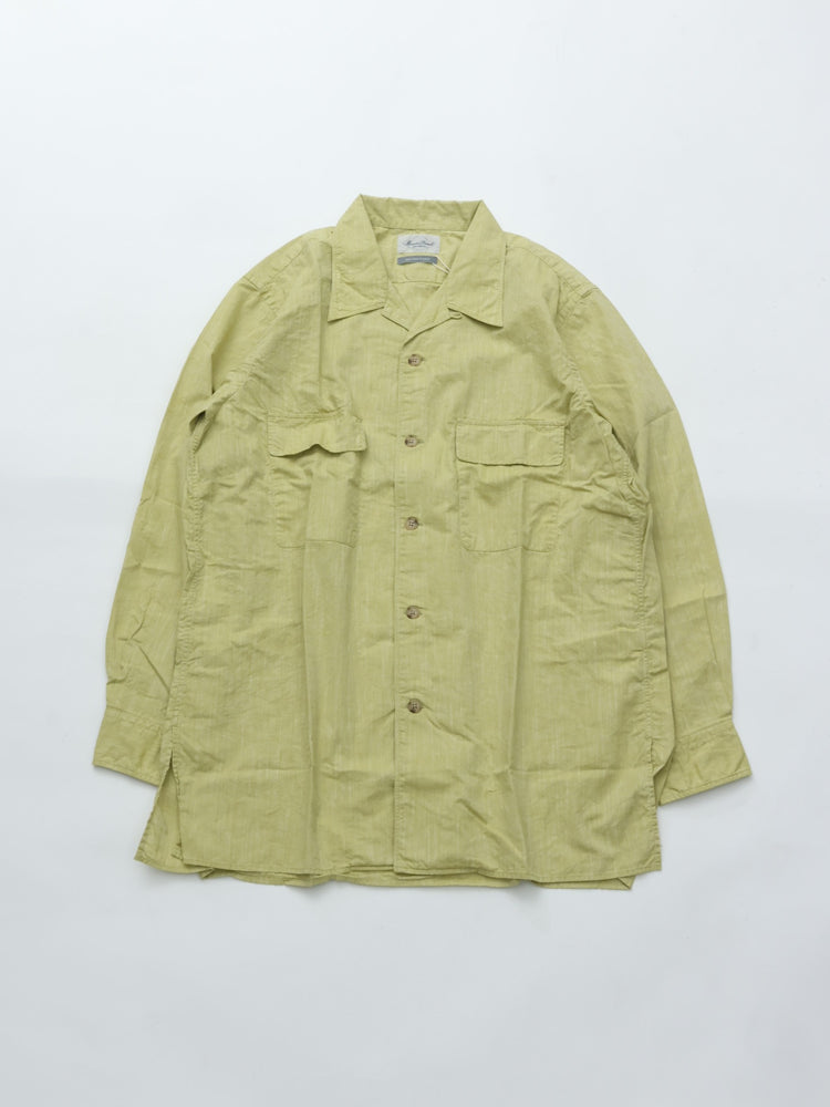 Marvine Pontiak Shirt Makers  Open Collar Shirts MPSM-1903S TEA GREEN