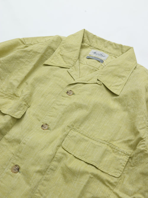 Marvine Pontiak Shirt Makers  Open Collar Shirts MPSM-1903S TEA GREEN