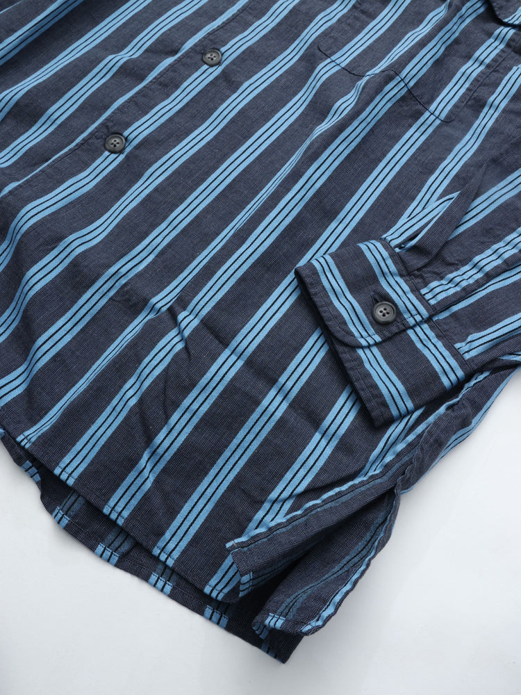 Marvine Pontiak Shirt Makers  Open Collar Shirts MPSM-1903S NAVY*SAX