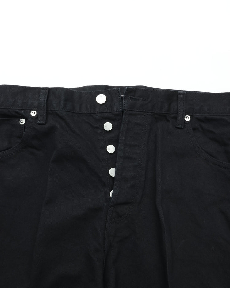 HATSKI  Buckle Denim Trousers Washi Denim Black DENIM05-W