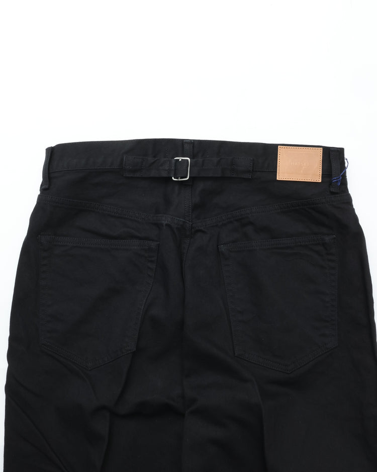HATSKI  Buckle Denim Trousers Washi Denim Black DENIM05-W