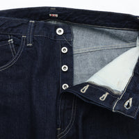 PORTER CLASSIC STEINBECK DENIM PANTS -DARK NAVY-