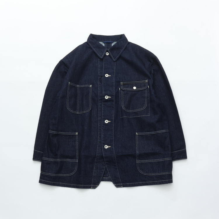 PORTER CLASSIC STEINBECK DENIM COVERALLS -DARK NAVY-
