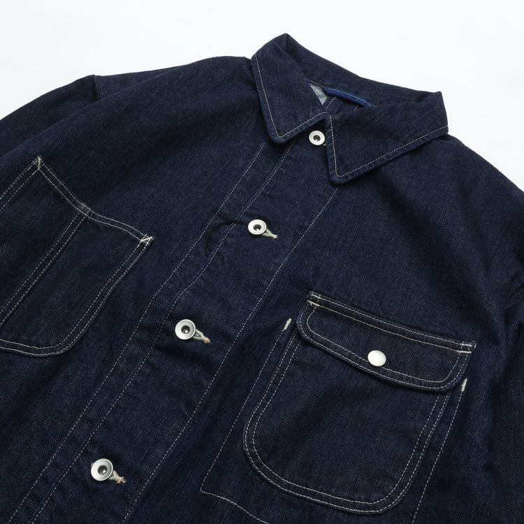 PORTER CLASSIC STEINBECK DENIM COVERALLS -DARK NAVY-