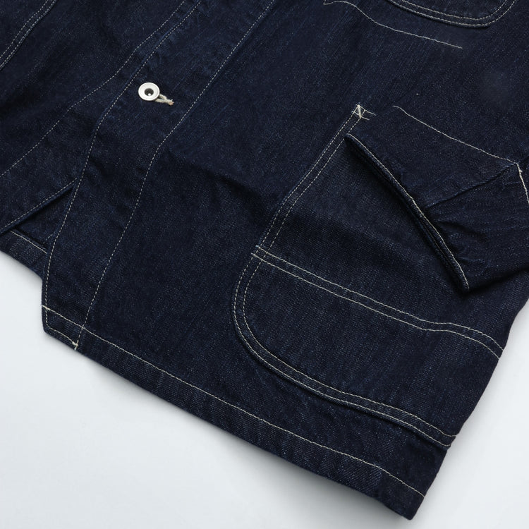 PORTER CLASSIC STEINBECK DENIM COVERALLS -DARK NAVY-