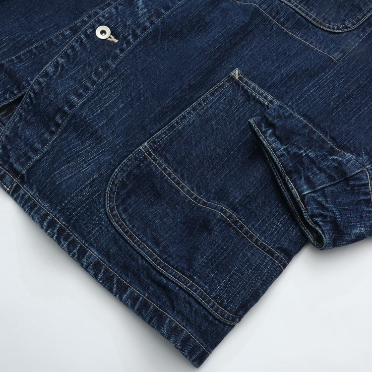 PORTER CLASSIC STEINBECK DENIM COVERALLS NAVY