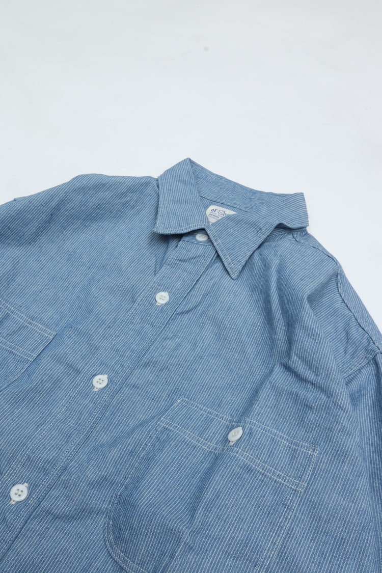 orslow   RELAX FIT STRIPE CHAMBRAY WORK SHIRT 01-8270-181