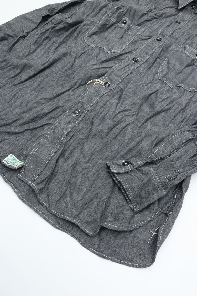 orslow   RELAX FIT BLACK CHAMBRAY WORK SHIRT 01-8270-61