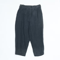 PORTER CLASSIC  BLACK LINEN BEBOP PANTS