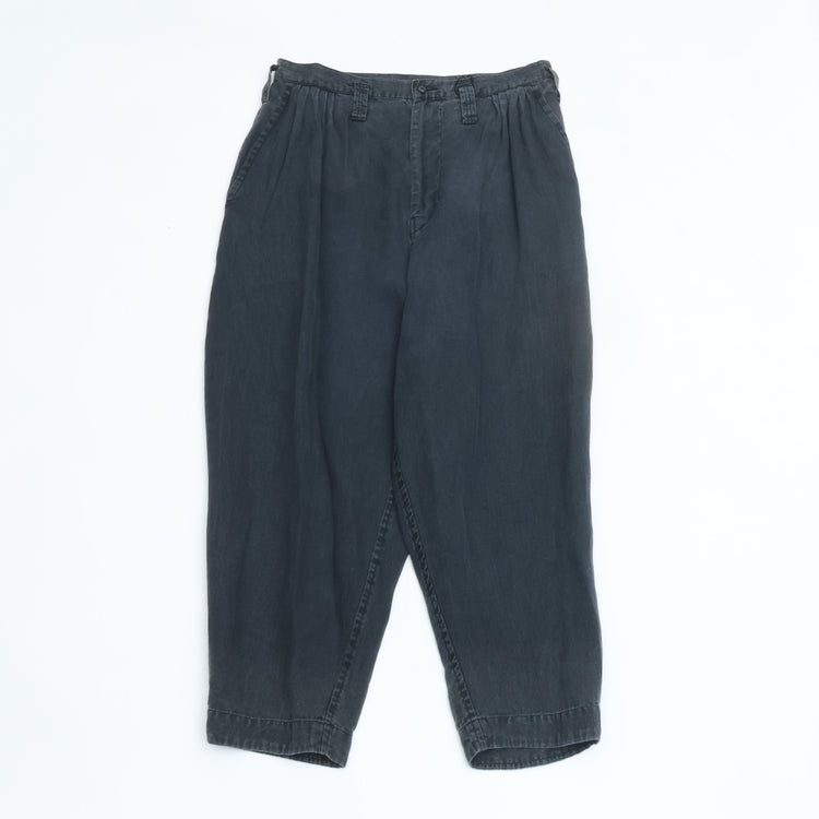 PORTER CLASSIC  BLACK LINEN BEBOP PANTS