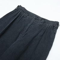 PORTER CLASSIC  BLACK LINEN BEBOP PANTS