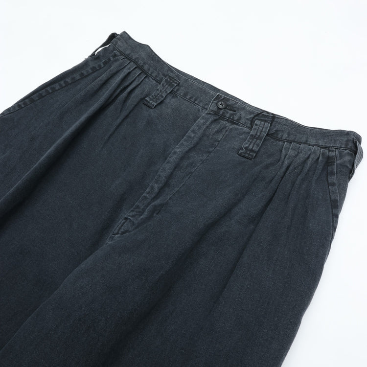 PORTER CLASSIC  BLACK LINEN BEBOP PANTS