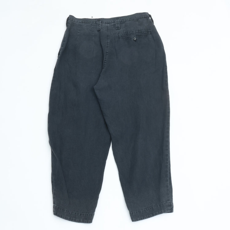PORTER CLASSIC  BLACK LINEN BEBOP PANTS