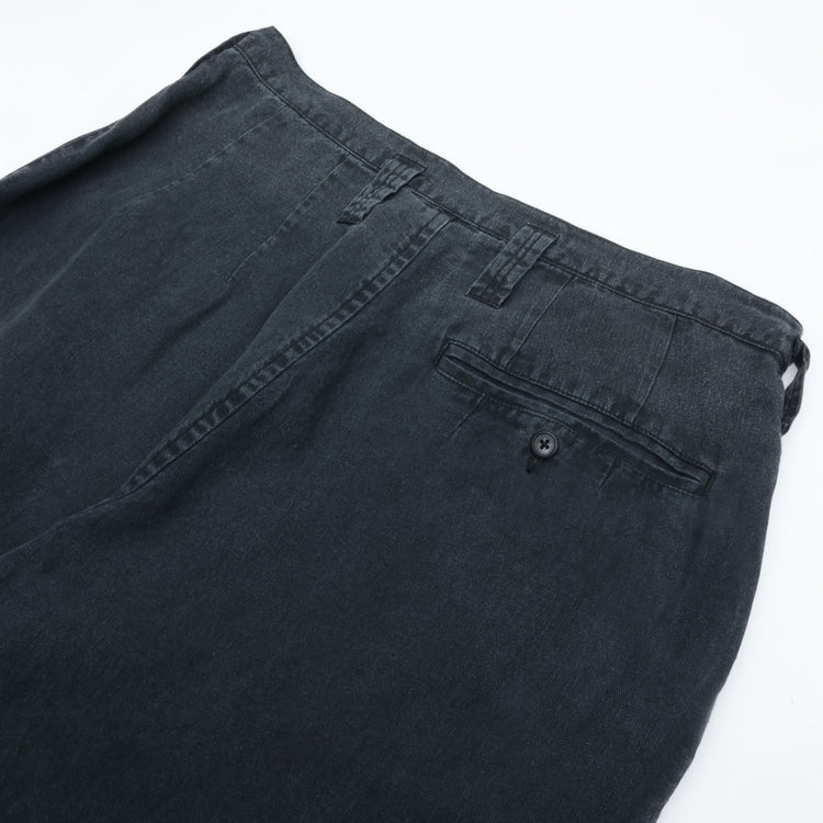 PORTER CLASSIC  BLACK LINEN BEBOP PANTS