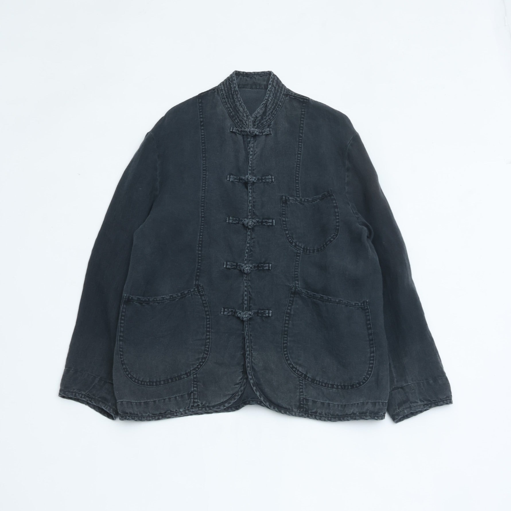 限定値下　Porter Classic LINEN CHINESE JACKET PORTER CLASSIC BLACK LINEN CHINESE JACKET – CASDAY / キャスデイ