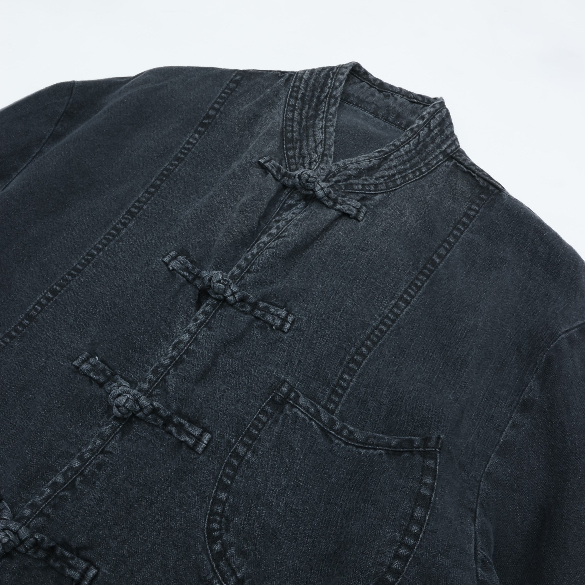 PORTER CLASSIC BLACK LINEN CHINESE JACKET – CASDAY / キャスデイ