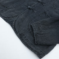 PORTER CLASSIC BLACK LINEN CHINESE JACKET