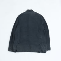 PORTER CLASSIC  BLACK LINEN CHINESE JACKET