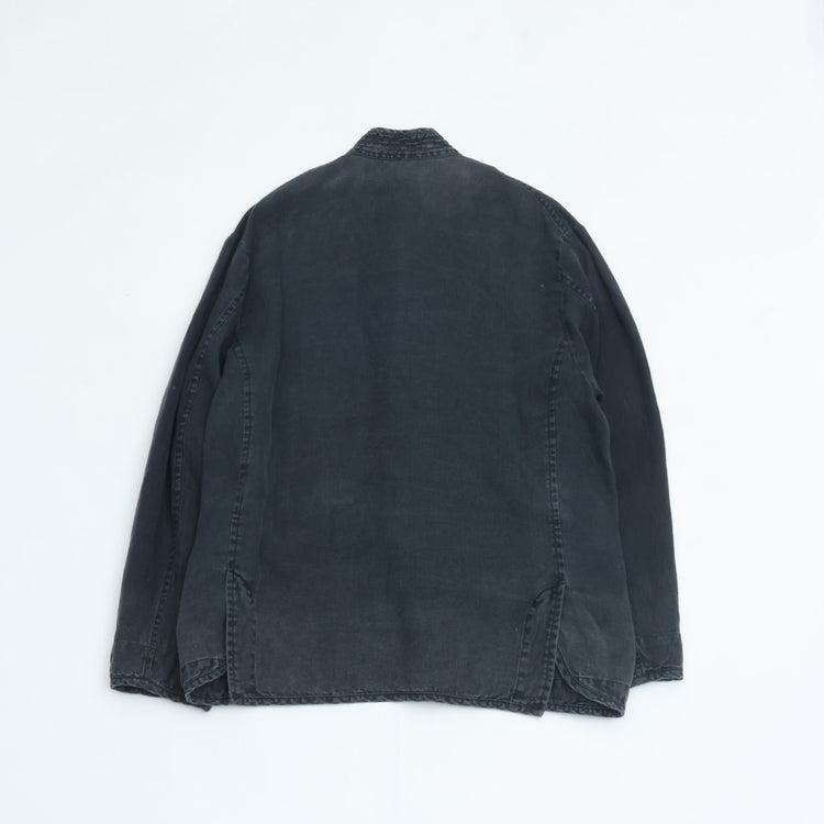 PORTER CLASSIC  BLACK LINEN CHINESE JACKET