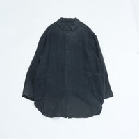 PORTER CLASSIC  BLACK LINEN SHIRT JACKET