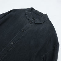 PORTER CLASSIC  BLACK LINEN SHIRT JACKET