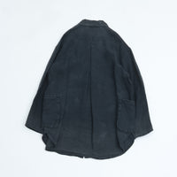 PORTER CLASSIC  BLACK LINEN SHIRT JACKET