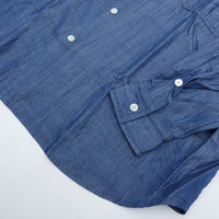 PORTER CLASSIC ROLL UP BOTANICAL SHIRT BLUE