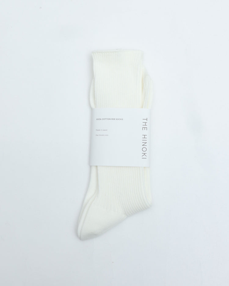 THE HINOKI　GIZA COTTON RIB SOCKS　 THSC-8 WHITE