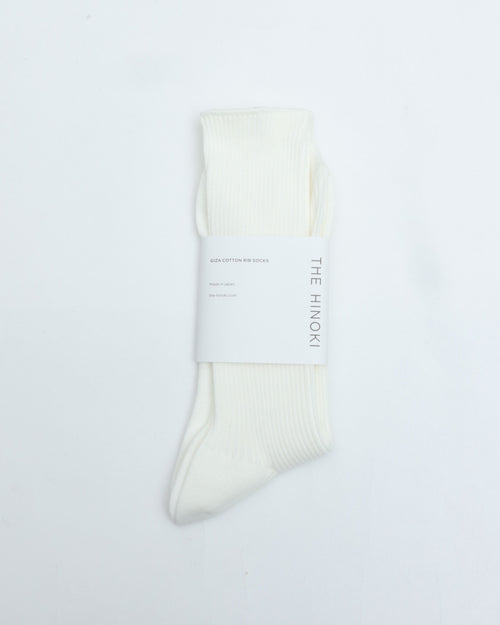 THE HINOKI　GIZA COTTON RIB SOCKS　 THSC-8 WHITE