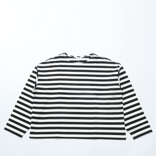maillot / Border Big Boat Neck Tee BLACK