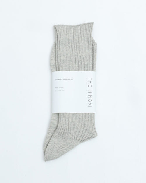 THE HINOKI　GIZA COTTON RIB SOCKS　 THSC-8 H.GRAY