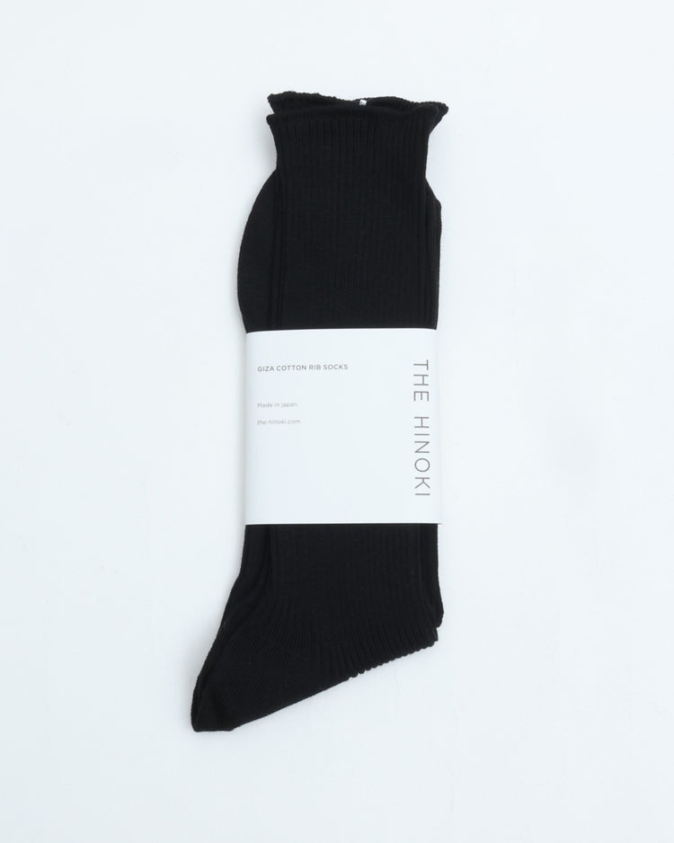 THE HINOKI　GIZA COTTON RIB SOCKS　 THSC-8 BLACK