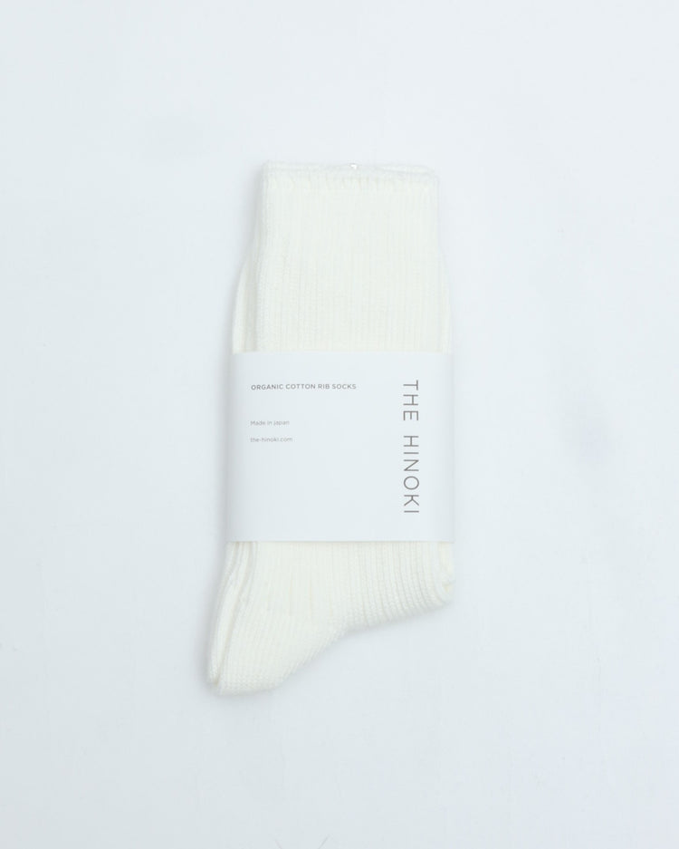 THE HINOKI　ORGANIC COTTON RIB SOCKSb THSC-7 WHITE