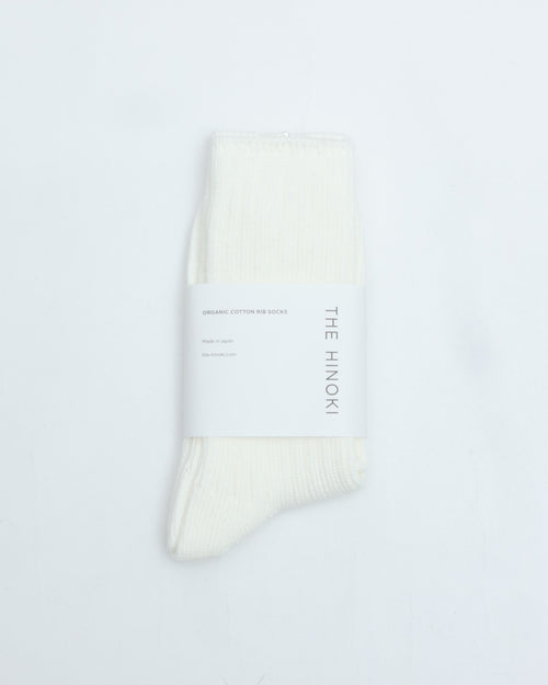 THE HINOKI　ORGANIC COTTON RIB SOCKSb THSC-7 WHITE
