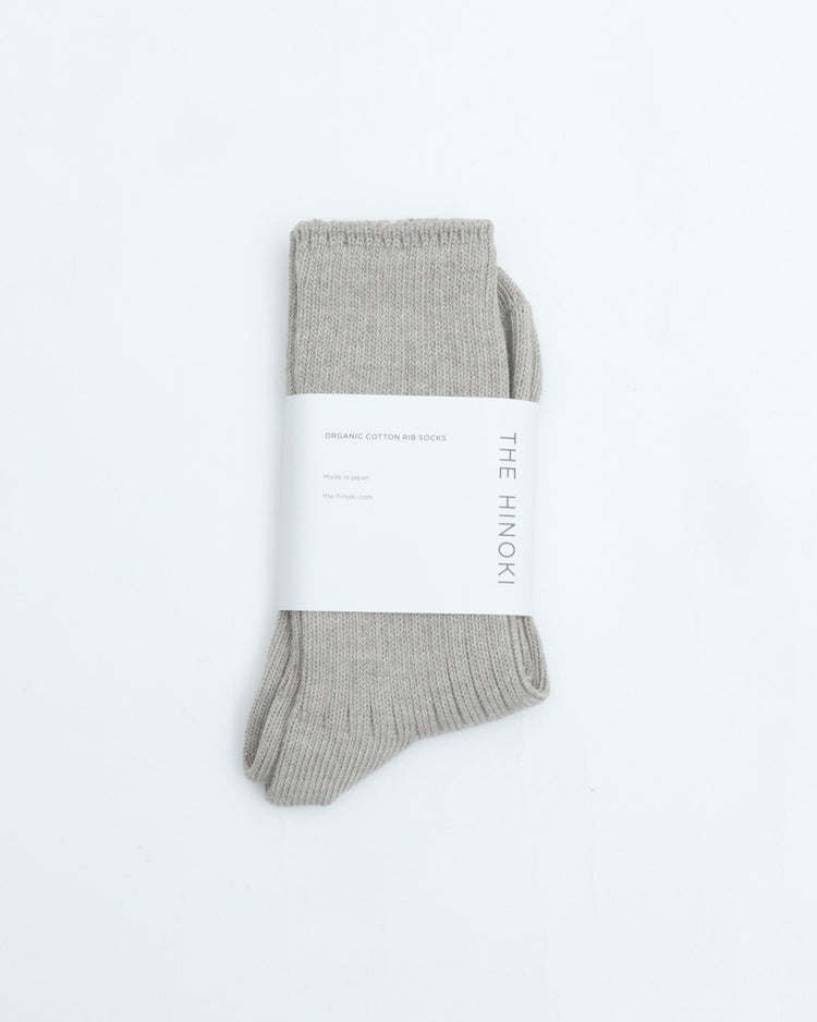 THE HINOKI　ORGANIC COTTON RIB SOCKSb THSC-7 GRAY