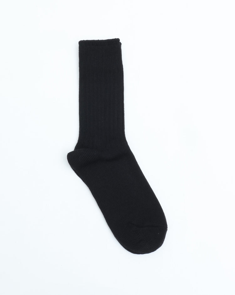 THE HINOKI　ORGANIC COTTON RIB SOCKSb THSC-7 BLACK