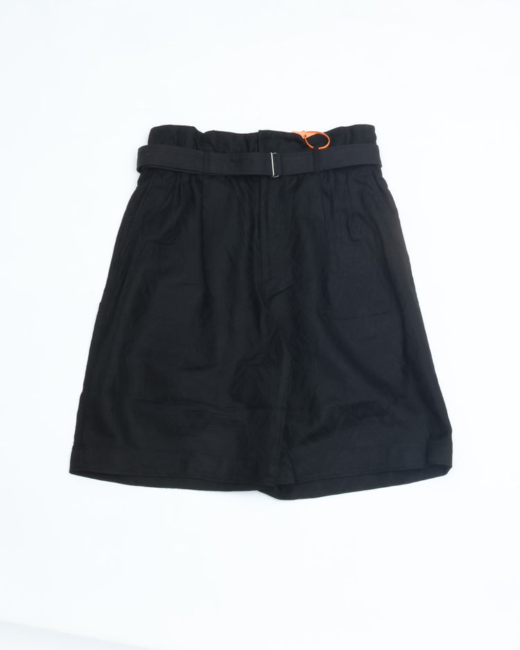 intch. "Ete HP" Linen Cotton Jacquard Safari Shorts Black
