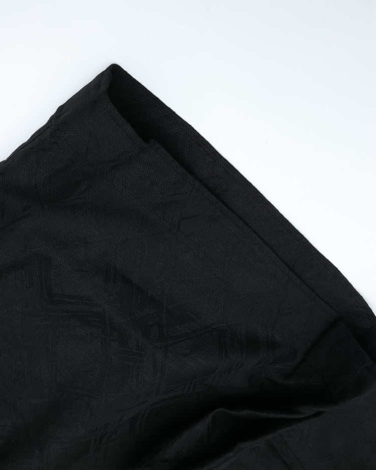 intch. "Ete HP" Linen Cotton Jacquard Safari Shorts Black