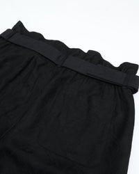 intch. "Ete HP" Linen Cotton Jacquard Safari Shorts Black