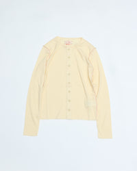 MEYAME   SOFT RIB SIDE STITCH CARDIGAN MEY-2335 CREAM