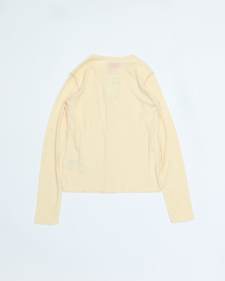 MEYAME   SOFT RIB SIDE STITCH CARDIGAN MEY-2335 CREAM