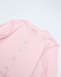 MEYAME   SOFT RIB SIDE STITCH CARDIGAN MEY-2335 LIGHT PINK