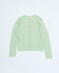 MEYAME   SOFT RIB SIDE STITCH CARDIGAN MEY-2335 LIGHT GREEN
