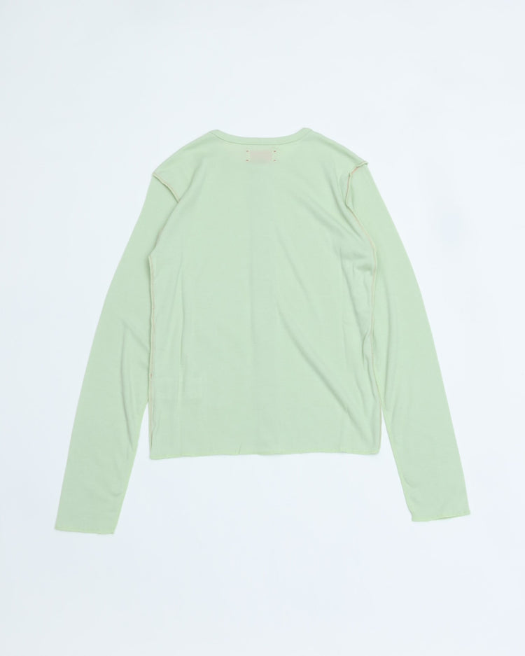 MEYAME   SOFT RIB SIDE STITCH CARDIGAN MEY-2335 LIGHT GREEN