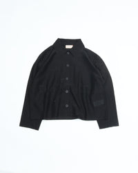MEYAME  COTTON SILK SHORT JACKET MEY-2314 BLACK