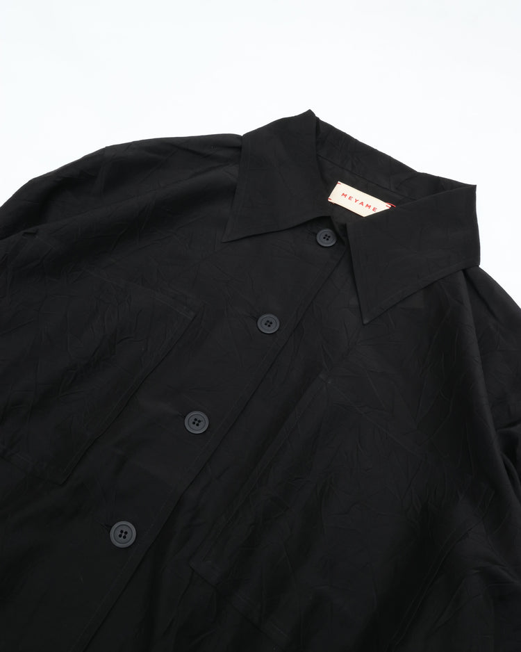 MEYAME  COTTON SILK SHORT JACKET MEY-2314 BLACK