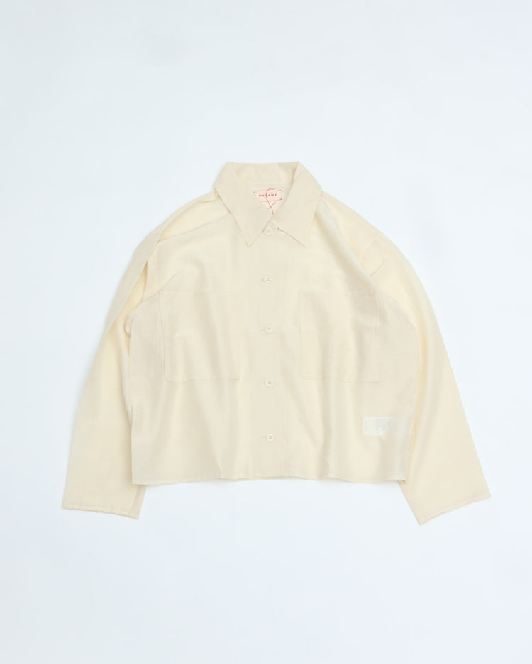 MEYAME  COTTON SILK SHORT JACKET MEY-2314 CREAM